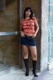 Super hot Y2K dark wash mini skirt