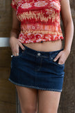 Super hot Y2K dark wash mini skirt