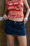 Super hot Y2K dark wash mini skirt