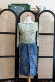 FORNARINA Y2K Ruffle Hem Denim Skirt