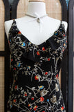 90s Floral Midi with Ruffle Neckline