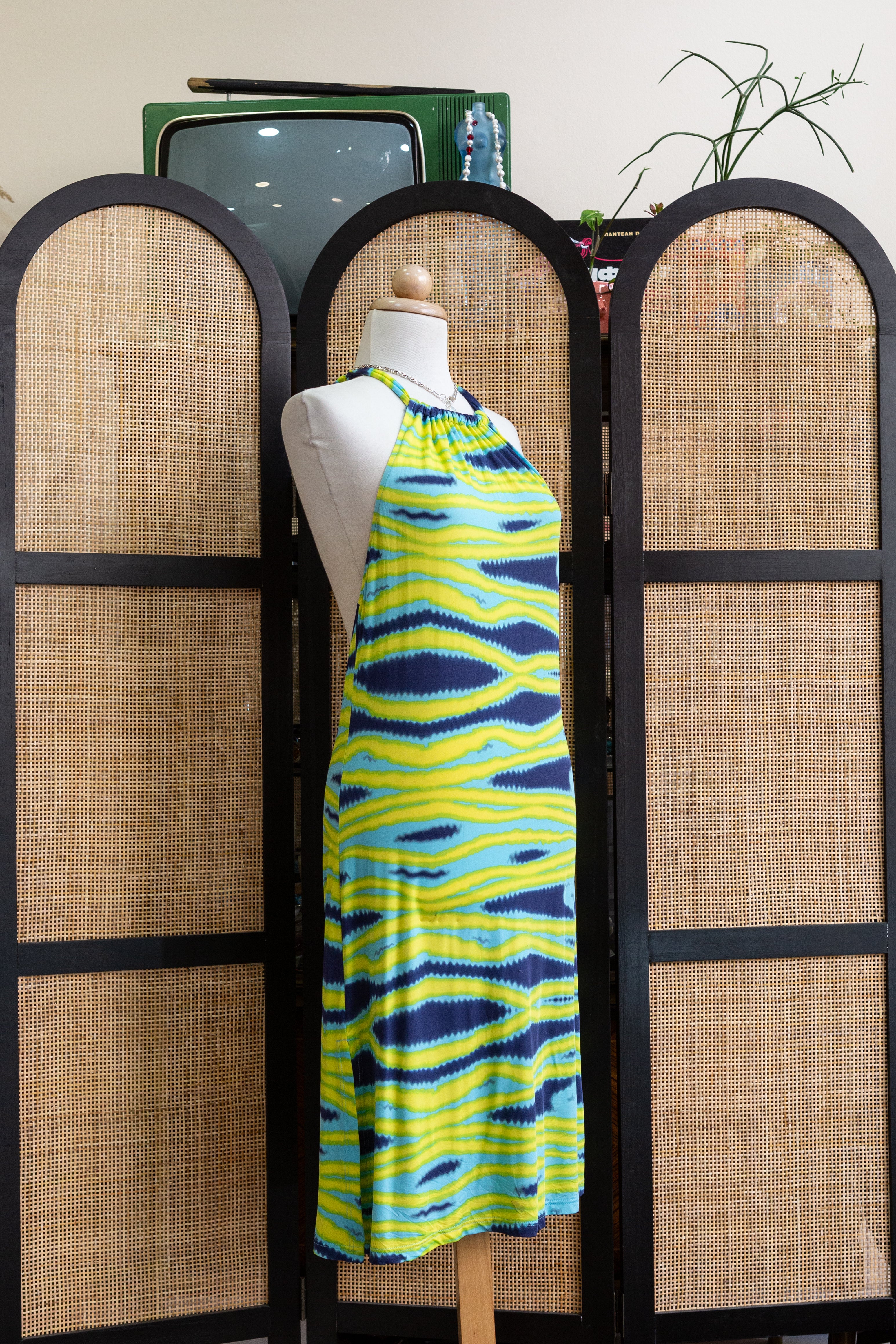 Sisi Aqua italian funky backless Y2K dress