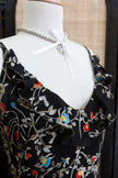 90s Floral Midi with Ruffle Neckline