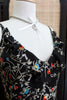 90s Floral Midi with Ruffle Neckline