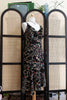90s Floral Midi with Ruffle Neckline