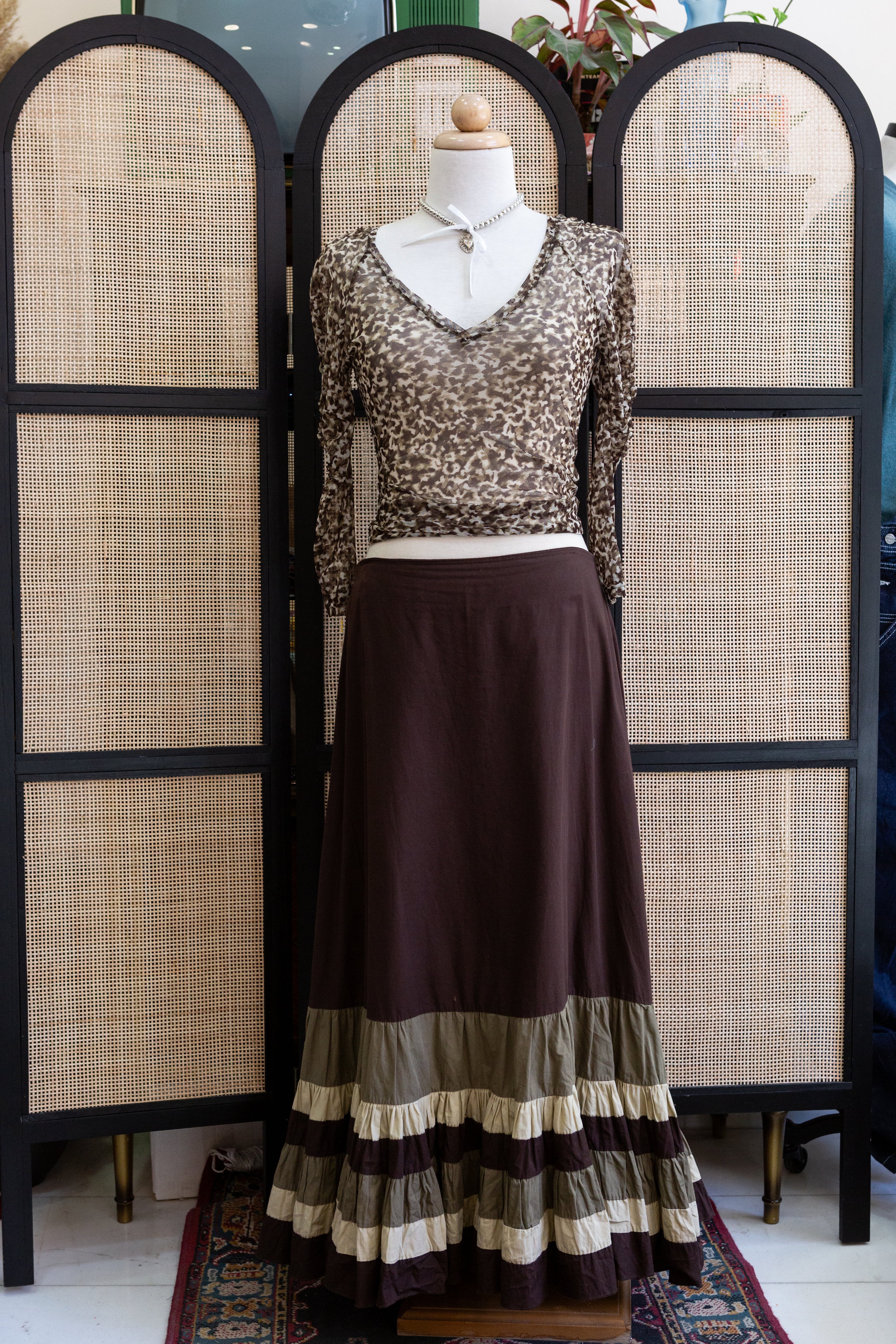 Rinascimento vintage maxi raffle skirt