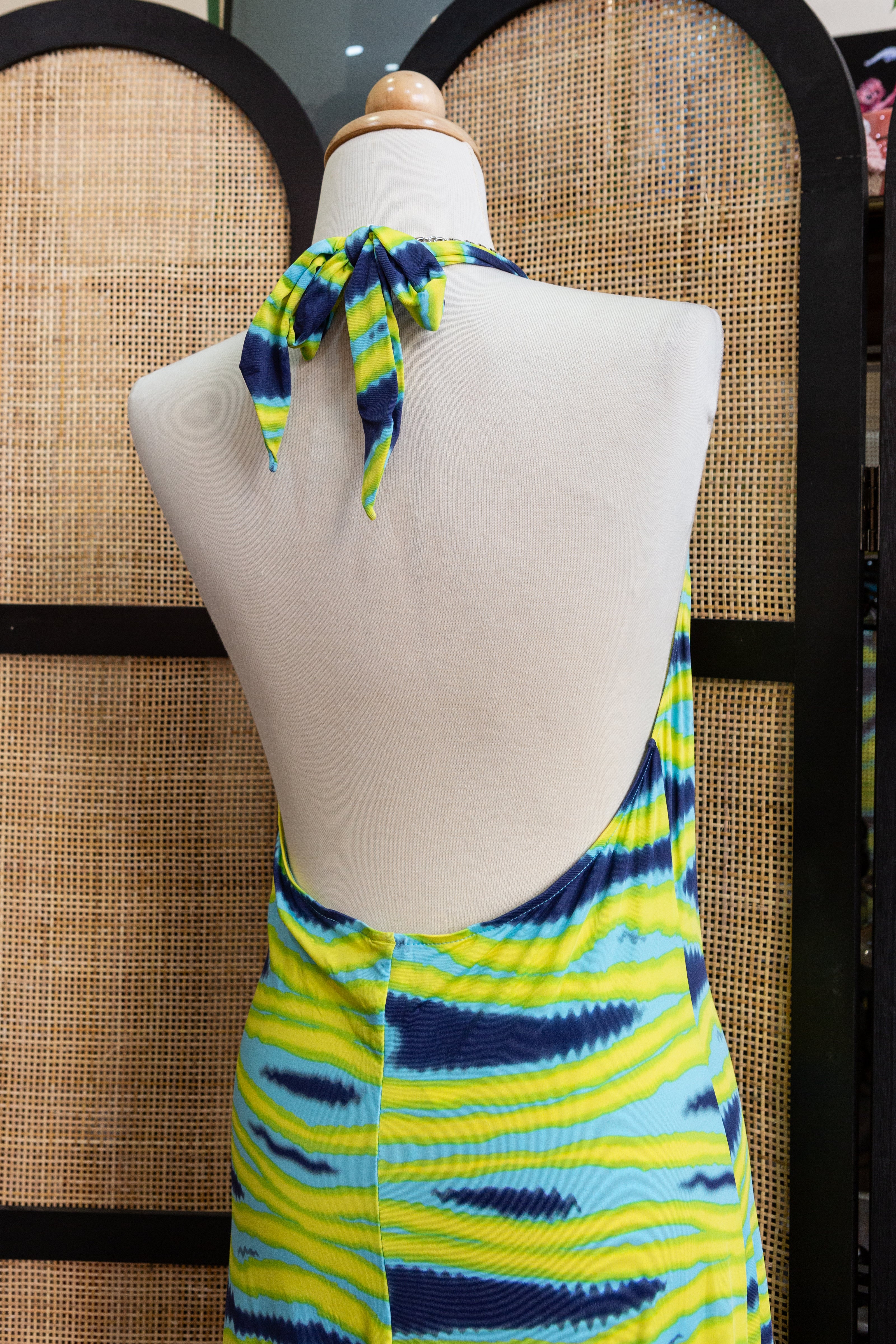 Sisi Aqua italian funky backless Y2K dress
