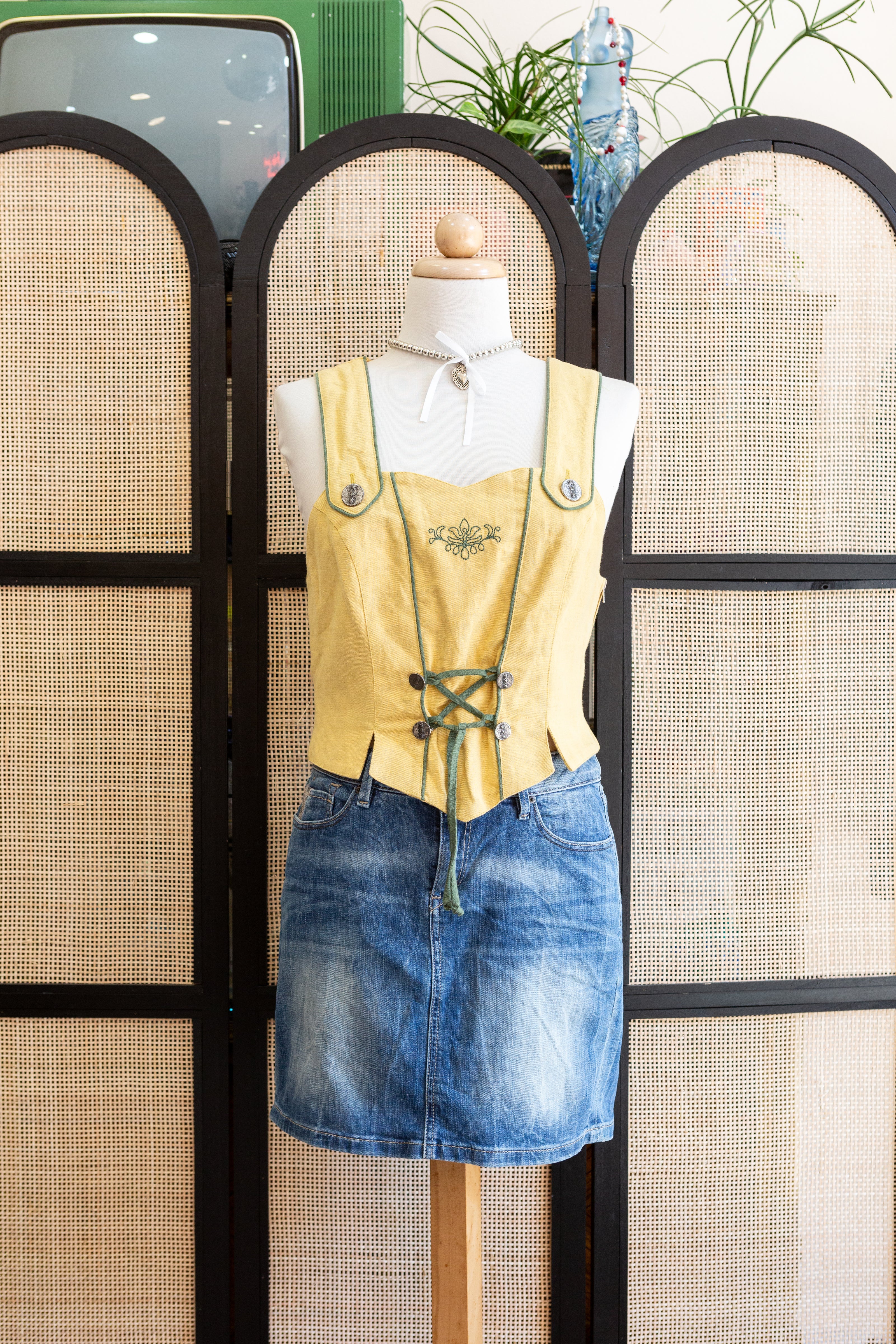 Navy Corset-Style Cami