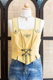 Vintage Cottage core Tyrolean linen & cotton corset top