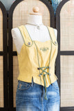 Vintage Cottage core Tyrolean linen & cotton corset top