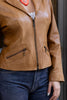 Vintage light brown leather jacket (M)