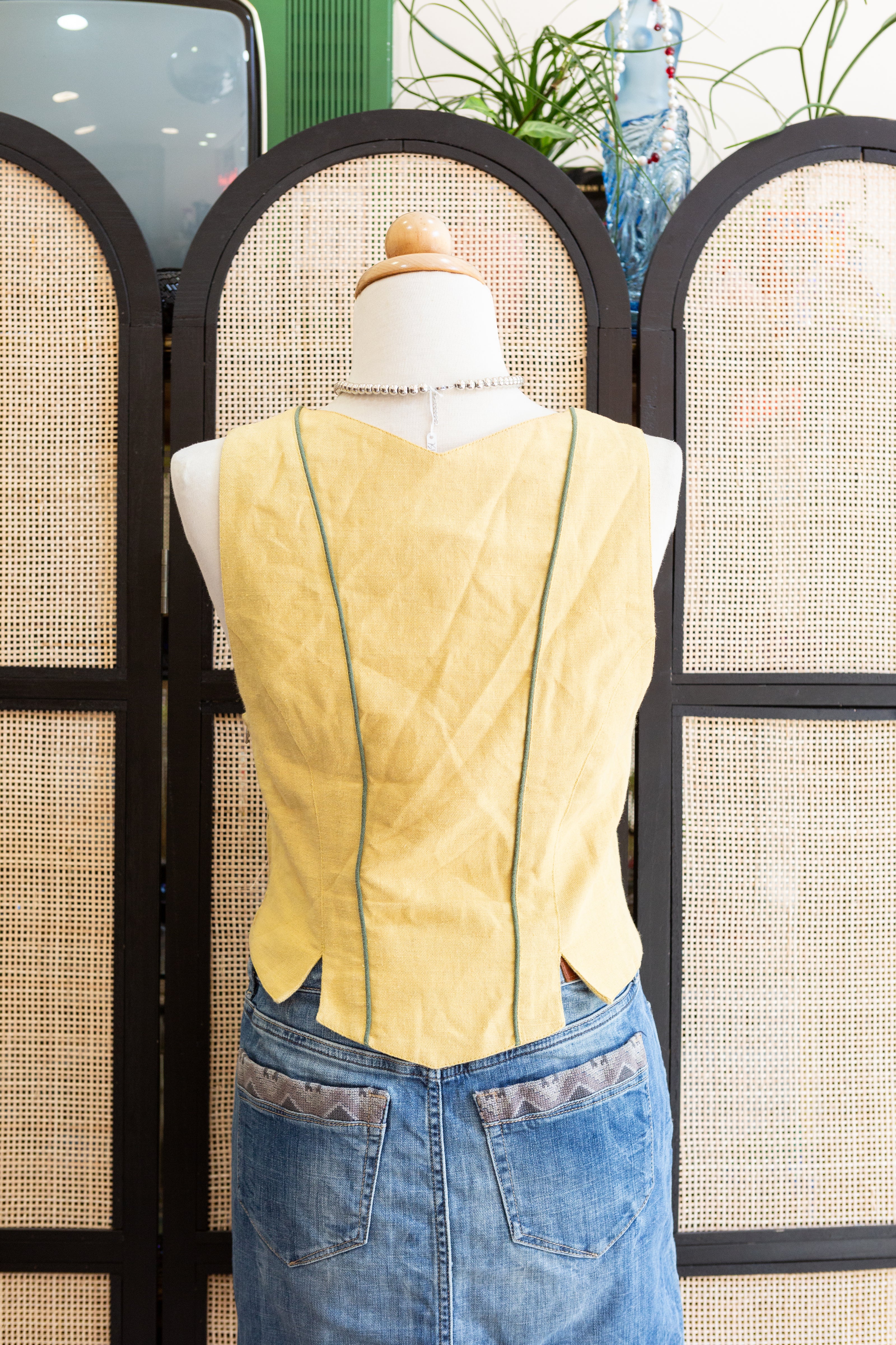 Vintage Cottage core Tyrolean linen & cotton corset top
