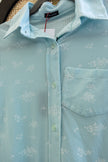 Light Blue Floral Button-Up Shirt