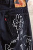 Handpainted Levis 501 jeans W38