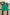 Ηandpainted Esprit Green denim shorts