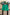 Ηandpainted Esprit Green denim shorts