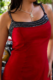 Gorgeous 100% silk maxi dress with beading detailing