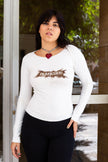 Super hot longsleeve top with beaded detailing