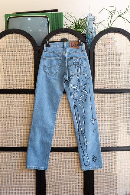 Handpainted Lee low waisted jeans