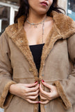 Stunning maxi oversized faux shearling coat (L)