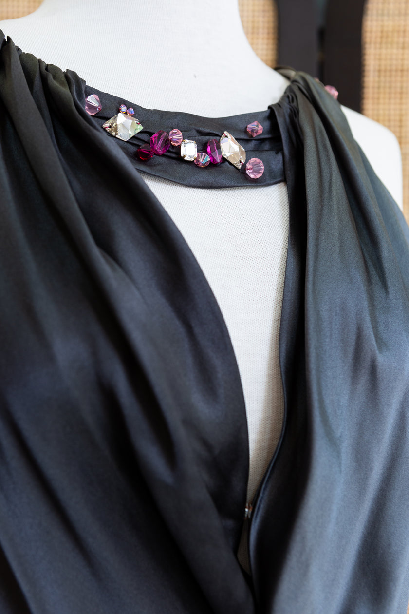 Zinas 100% silk Glamorous Ombre Satin Evening Gown