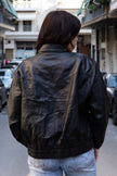 Vintage leather bomber jacket (L)