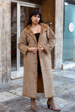 Stunning maxi oversized faux shearling coat (L)