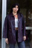 Vintage purple genuine leather jacket (M/L)