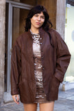 Super hot 100% viscose brown jacket (L)