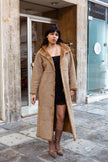Stunning maxi oversized faux shearling coat (L)