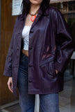 Vintage purple genuine leather jacket (M/L)