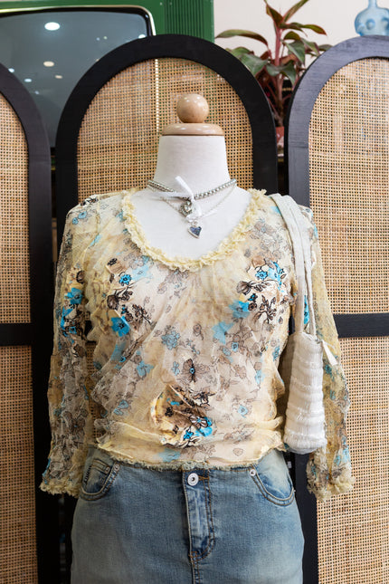 Sheer Romantic Lace Blouse