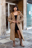 Stunning maxi oversized faux shearling coat (L)