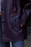 Vintage purple genuine leather jacket (M/L)