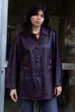 Vintage purple genuine leather jacket (M/L)