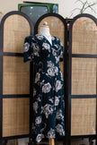 Beautiful dark green floral vintage style dress