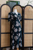 Beautiful dark green floral vintage style dress