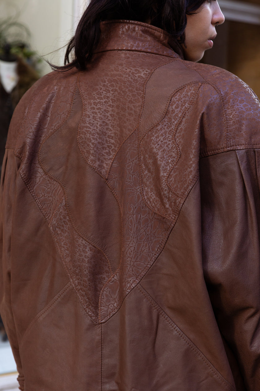 Super hot 100% viscose brown jacket (L)