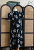 Beautiful dark green floral vintage style dress