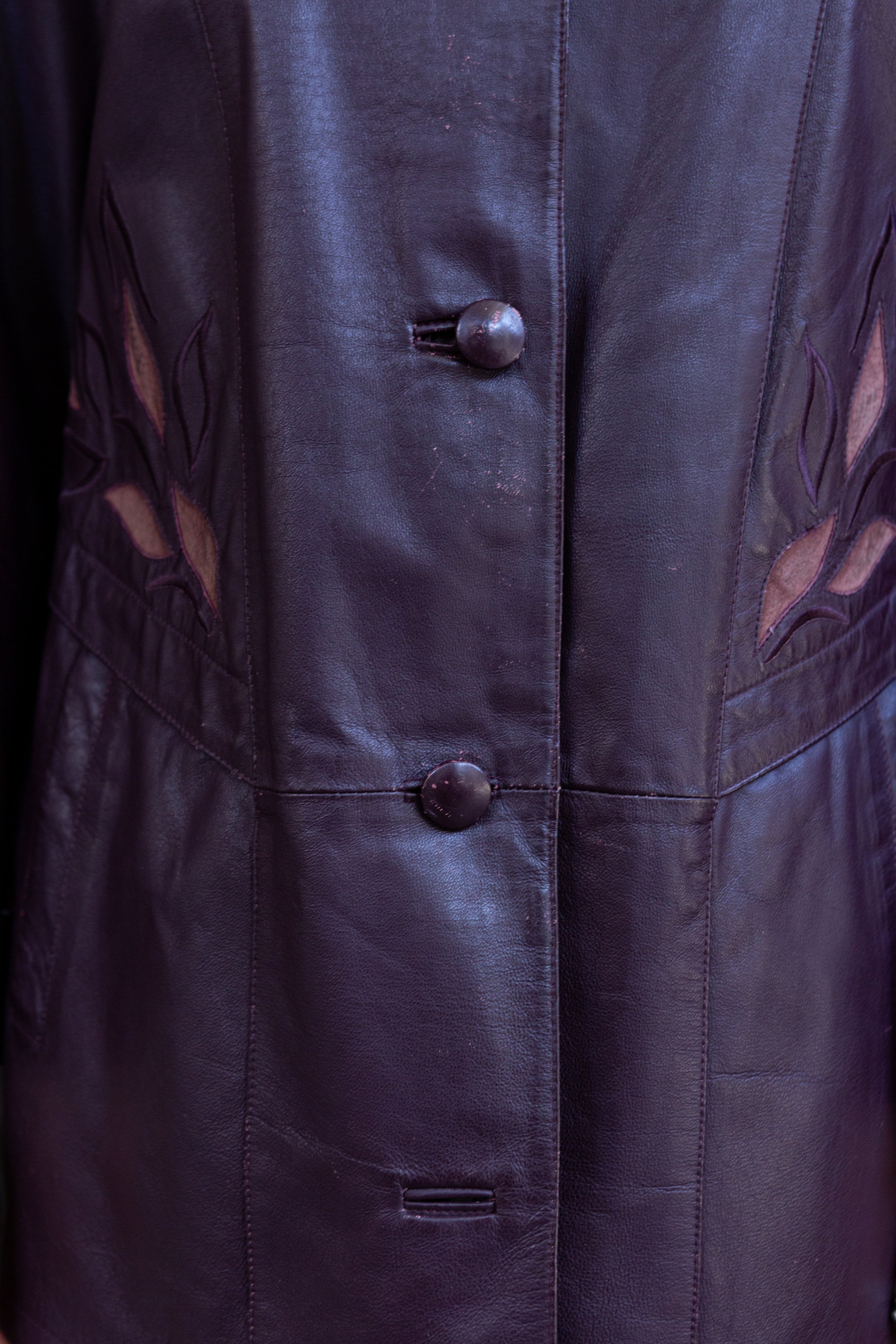 Vintage purple genuine leather jacket (M/L)
