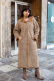 Stunning maxi oversized faux shearling coat (L)