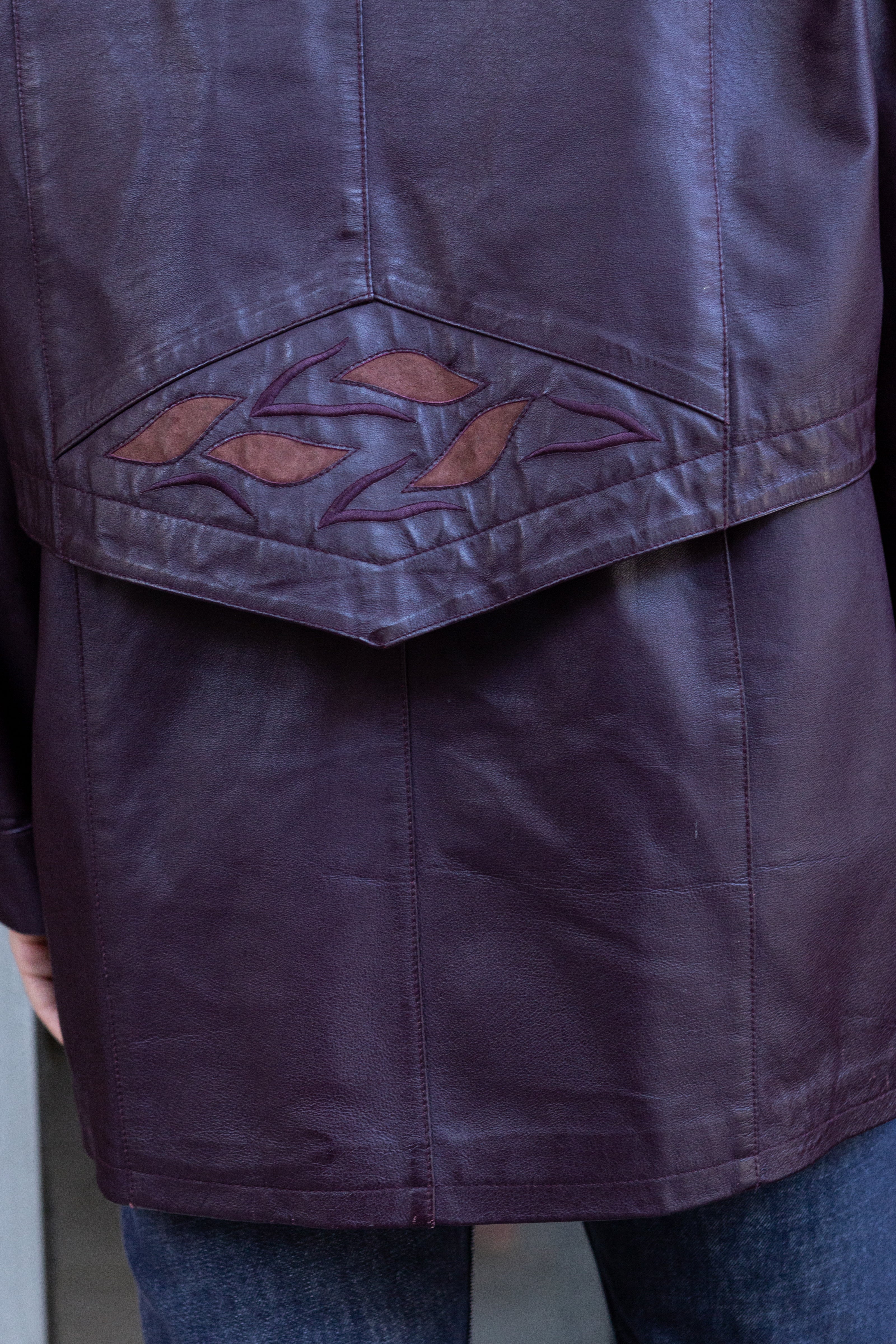 Vintage purple genuine leather jacket (M/L)