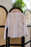 White Patterned Button-Up Shirt