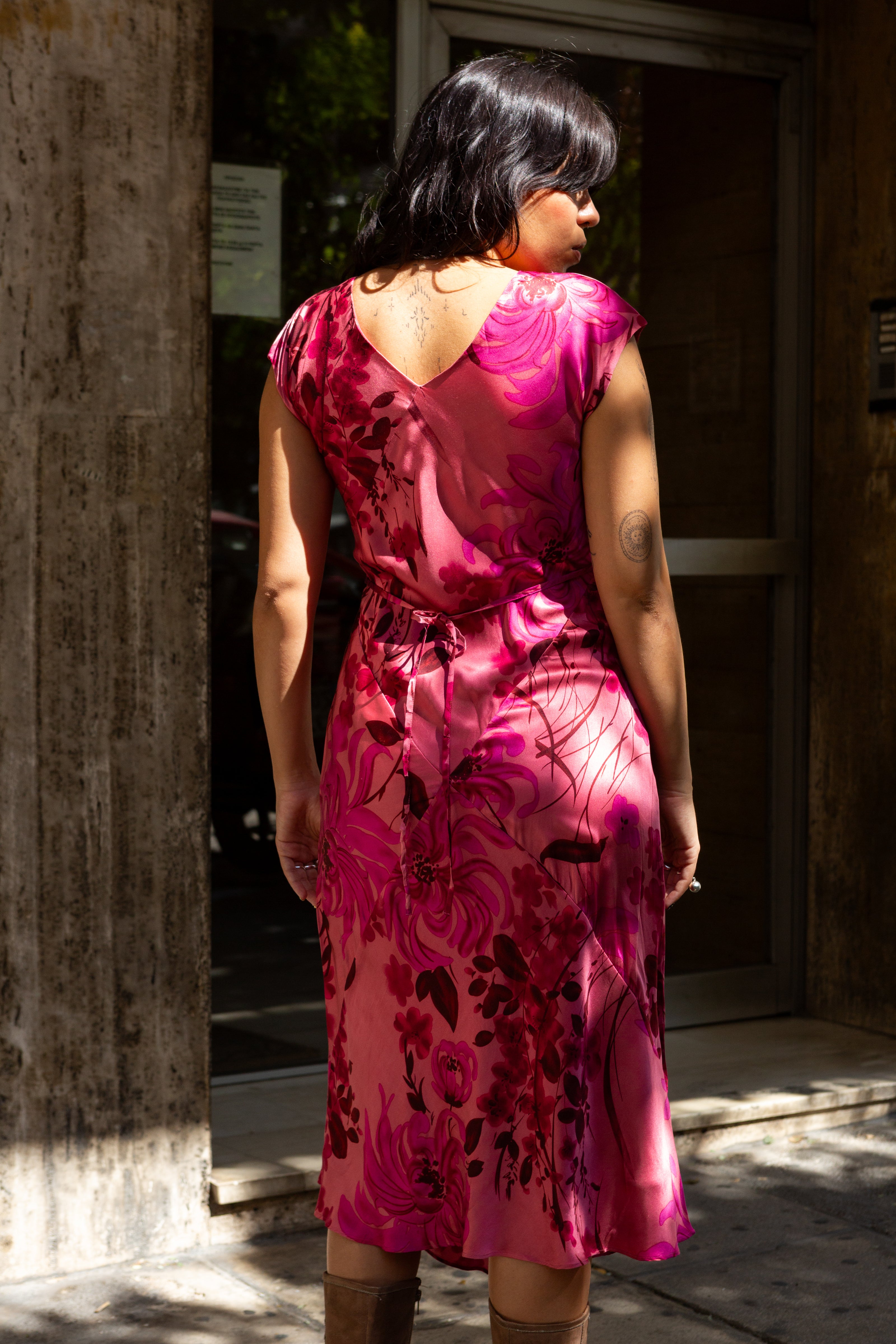 Monsoon Silk floral midi dress