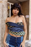 Cosette super hoy up-cycled top with vintage ties