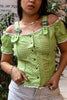 Green Gingham Dirndl-Inspired Corset Top
