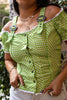 Green Gingham Dirndl-Inspired Corset Top
