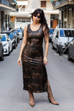 Super hot snake-effect maxi dress (M)
