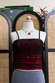 Stunning Y2K Burgundy Lace Trim Corset Top