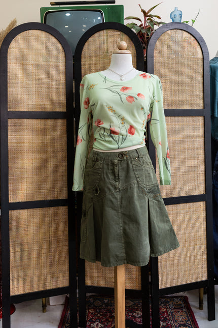 Super cute floral sheer mesh top